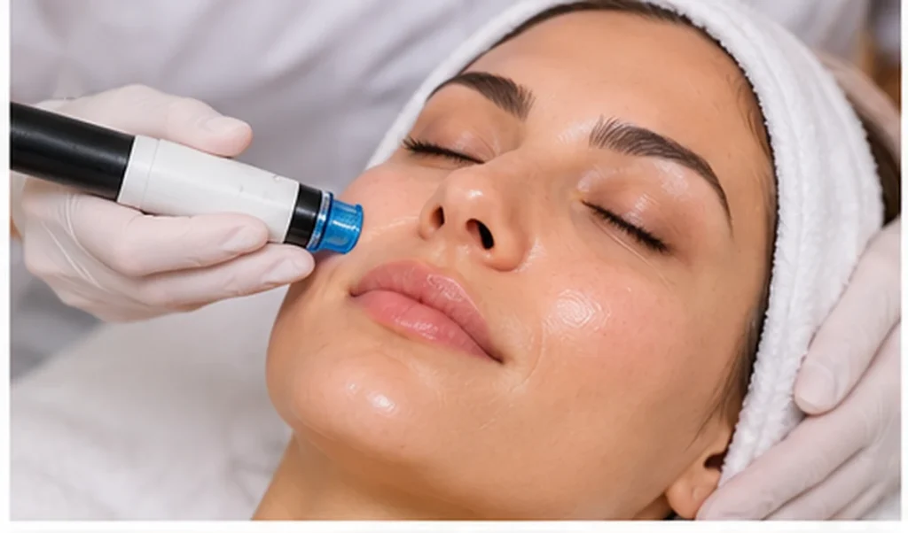 Hydrafacial treatment in Dubai for cleansing exfoliation and pore extraction